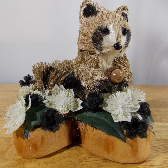 Woodland Animals Rustic Decorations Raccoon Figurines Home