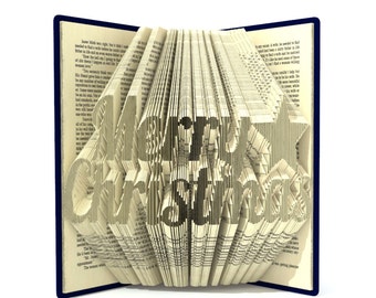 Book folding pattern - MERRY CHRISTMAS - 395 folds + Tutorial with Simple pattern - Heart - HO0105