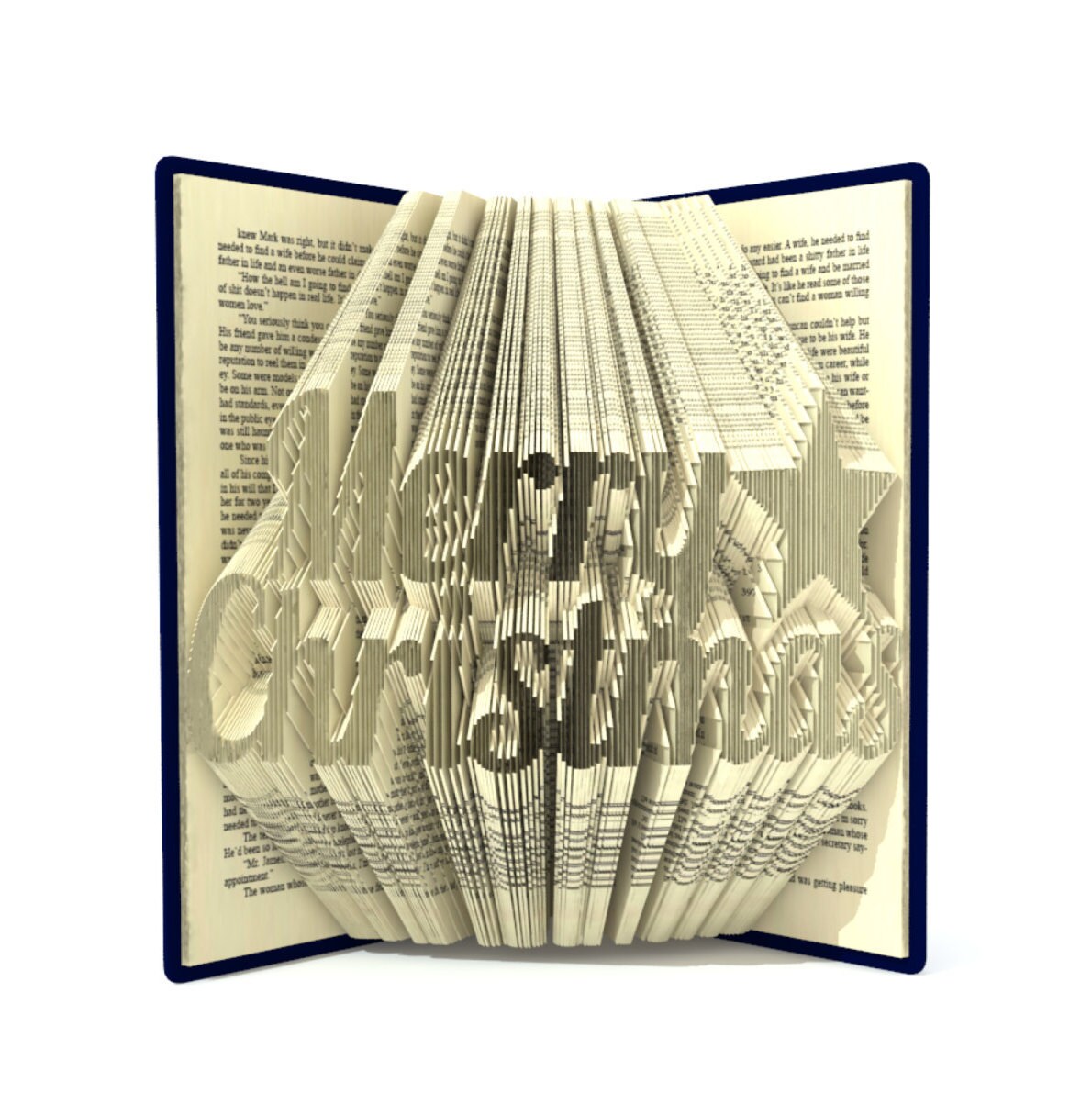 Book folding pattern MERRY CHRISTMAS 395 folds Tutorial