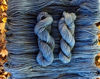 Natural Indigo Hand Vat-dyed Romney yarn, DK weight