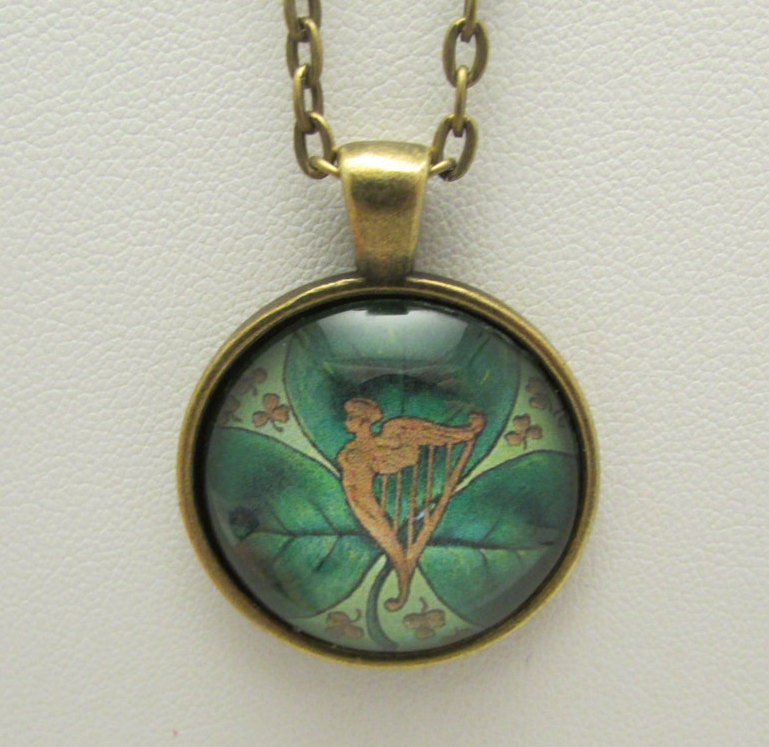 Irish Harp Necklace Irish Harp Photo Pendant Irish Jewelry