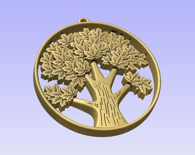 Stl 3d models of TREE PENDANT for cnc carving vectric aspire cut3d artcam 3d printer