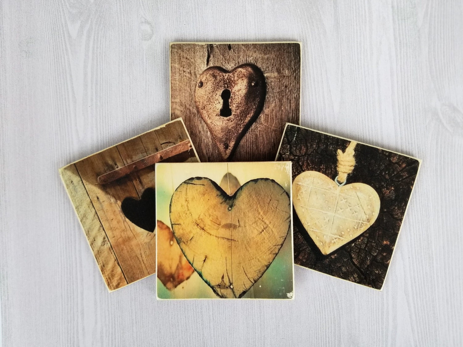 Rustic Wedding Gift for Couple Wood Coasters for Drinks Rustic