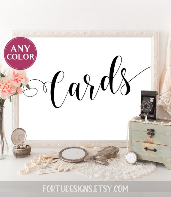 Wedding cards sign Rustic wedding signs Printable by FortuDesigns
