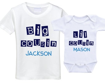 Big Cousin t shirt Big cousin little cousin Onesie Cousin onsie Cousin gift set big cousin onesie big cousin shirts big cousin tshirt