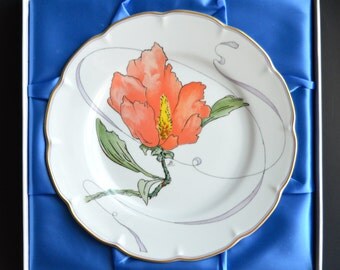 Haviland Limoges Fleurs et Rubans by Felix Bracquemond Limited Edition Plate "Hibiscus"
