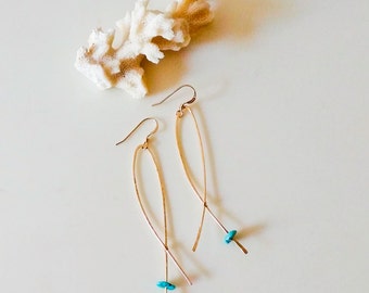 14k gold fill, and turquoise, Earrings