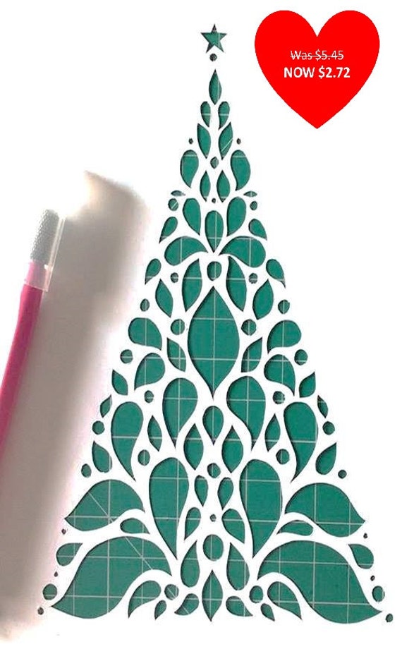 Items similar to Christmas Tree DIY Papercut Template on Etsy