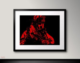 Firefighter Wall Art black and white art firefighter wall artfireman decor black Firefighter Wall Art black and white art firefighter wall artfireman decor black
