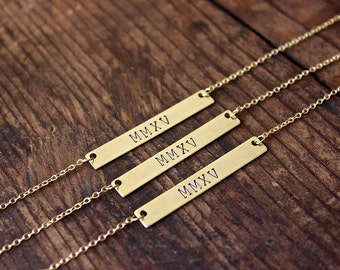 Best Friend Necklace / Bridesmaids Necklaces / Gold Bar Necklace / Gold Toned Brass / Matching Necklaces / Simple Everyday Necklace
