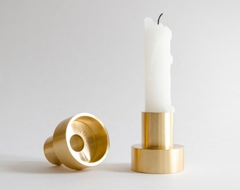 Candle holder made of solid brass - 180 degrees