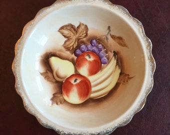 Handpainted Bowl with Fruit Design - Enesco - Japan