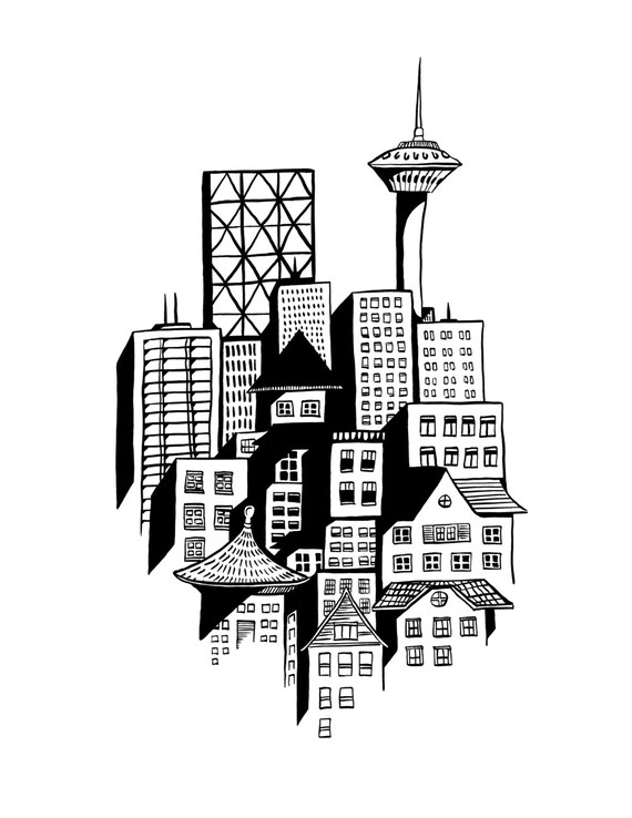 Cityscape Illustrated Print