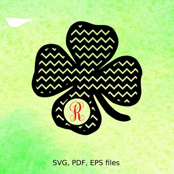 Download Chevron St. Patricks Day SVG file Four Leaf Clover Monogram