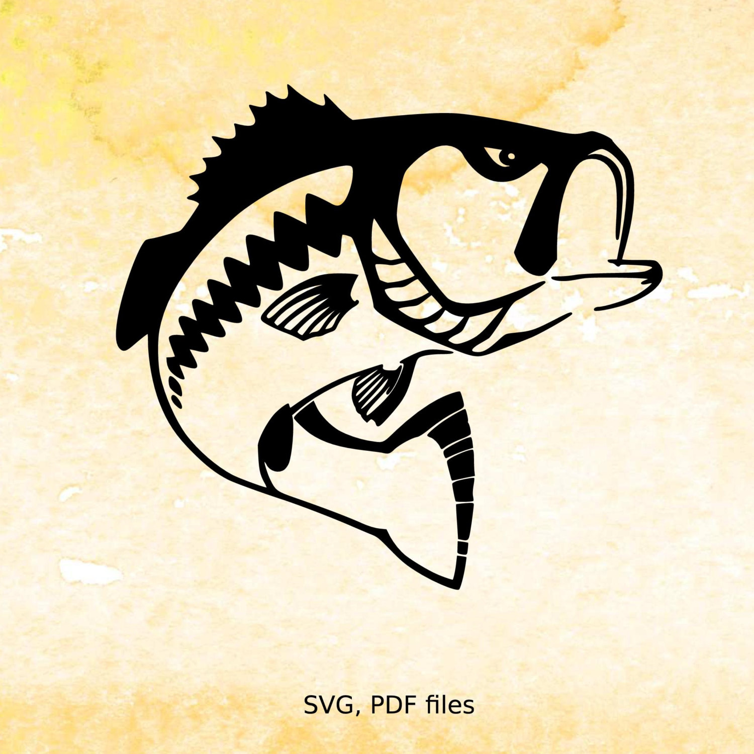 Fishing SVG file Bass svg cutting file for silhouette svg