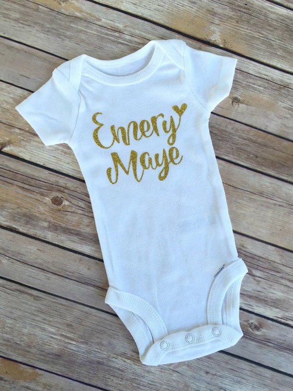 Glitter onesie MORE COLORS. Glitter name. Personalized onesie.