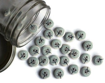10 Pieces Cotton Tree Wood Button.