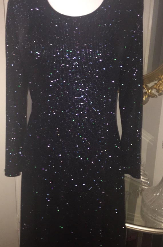 Ronni Nicole by Ouida Sz 12 Black Stretch Sparkle Coctail Mini