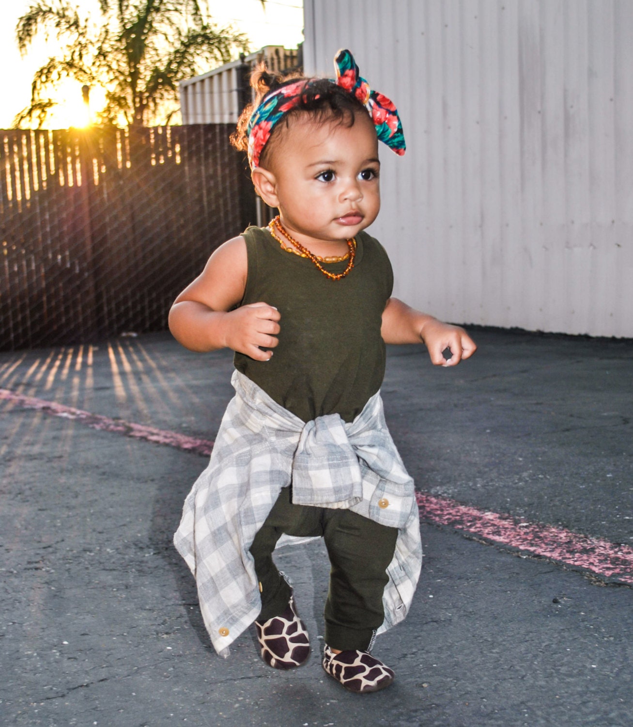 Toddler girl olive green vest costume