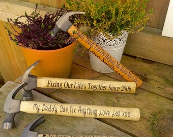 Wooden Hammer, Personalised Hammer, Fathers Day Gift, Custom Hammer, Best Dad Gift, Gift for Dad, Best Man Gift, Father of The Bride gift