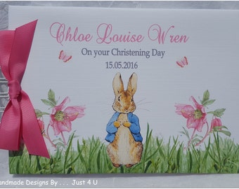 Personalised - BEATRIX POTTER - Peter Rabbit Birthday / Christening / Naming Day / Baptism / Guest Book / Scrapbook Memory Album