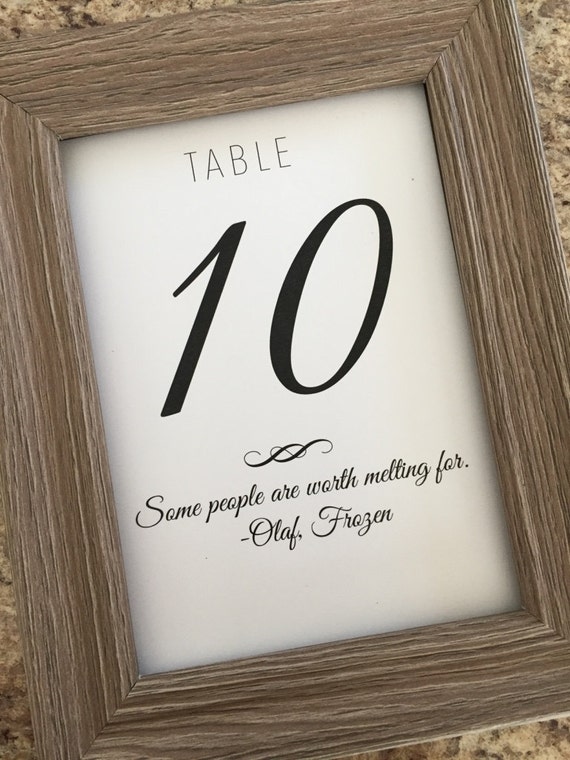 Love Quotes Wedding Table Numbers 5x7 Table NumbersPrinted