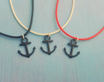 Anchor Necklace, Pirate Party Favors, Kids Necklace, Cord Necklace, Nautical Necklace, Ship Charm, Pirate Theme Party, Pirate Gift, Kid Gift