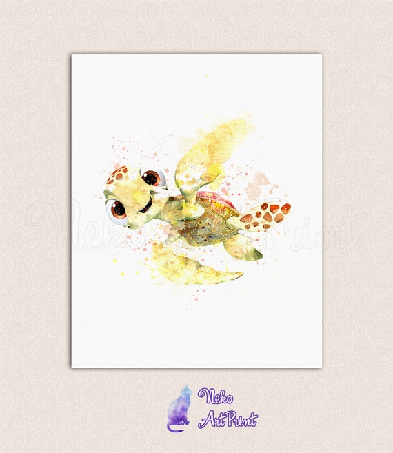 Finding Nemo poster Disney kid art Turtle Squirt by ...