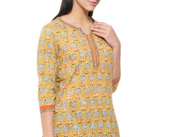 Hand block printed Ethnic Indian Tunic/ Kurti