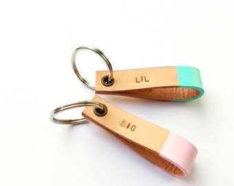 Greek Family Leather Keychains, Big Little Matching Gift, Big Little Keychains, Sorority Gifts, Customized Leather Keychains, Big and Little