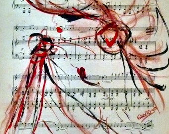 Original drawing naughty woman Paris Charleston 1930 musical partition df 2051