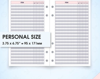 Finance planner filofax personal size inserts printable