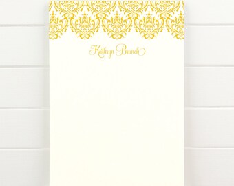 DAMASK Personalized Notepad - Feminine Pretty Custom Letterhead