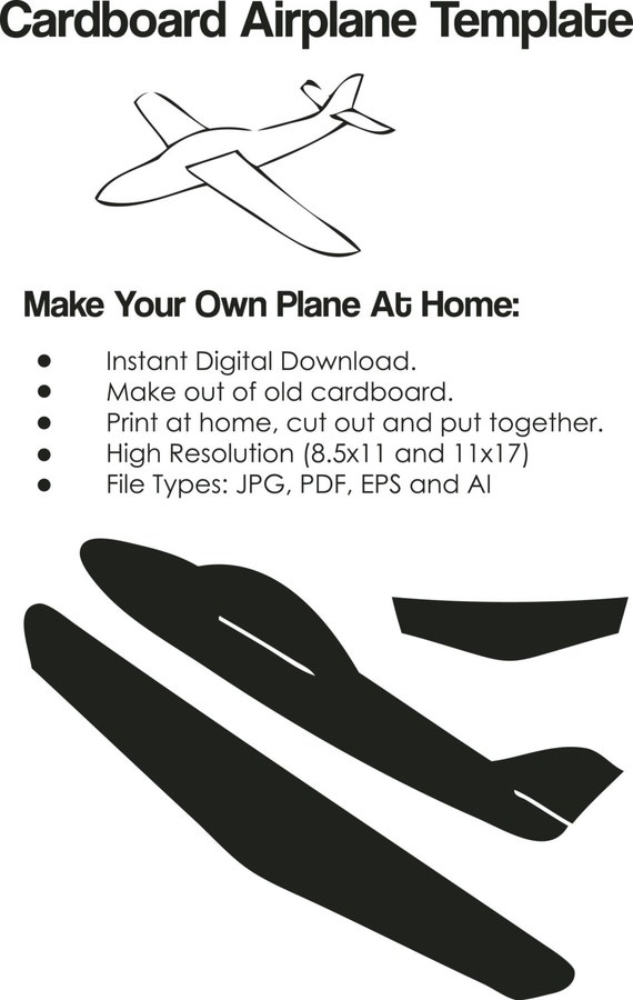 Printable Cardboard Airplane Template