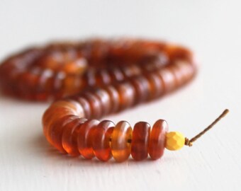 100 Amber Horn Rondelles 8x3mm