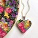 Broken china necklace. Broken china jewelry heart pendant antique Hazel chintz recycled china
