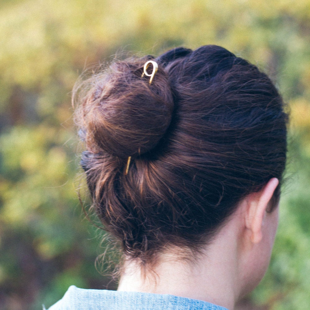 Loop Brass Hair Pin Bun Pin Topknot Holder 4 and 5 Inch