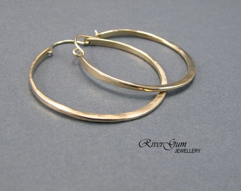 Large Gold Hoop Earrings, Hoop Earrings, 12 Gauge Gold Filled Wire, Gold Hoop Earrings, Gold Earrings, Large Hoop Earrings, Hammered Hoops