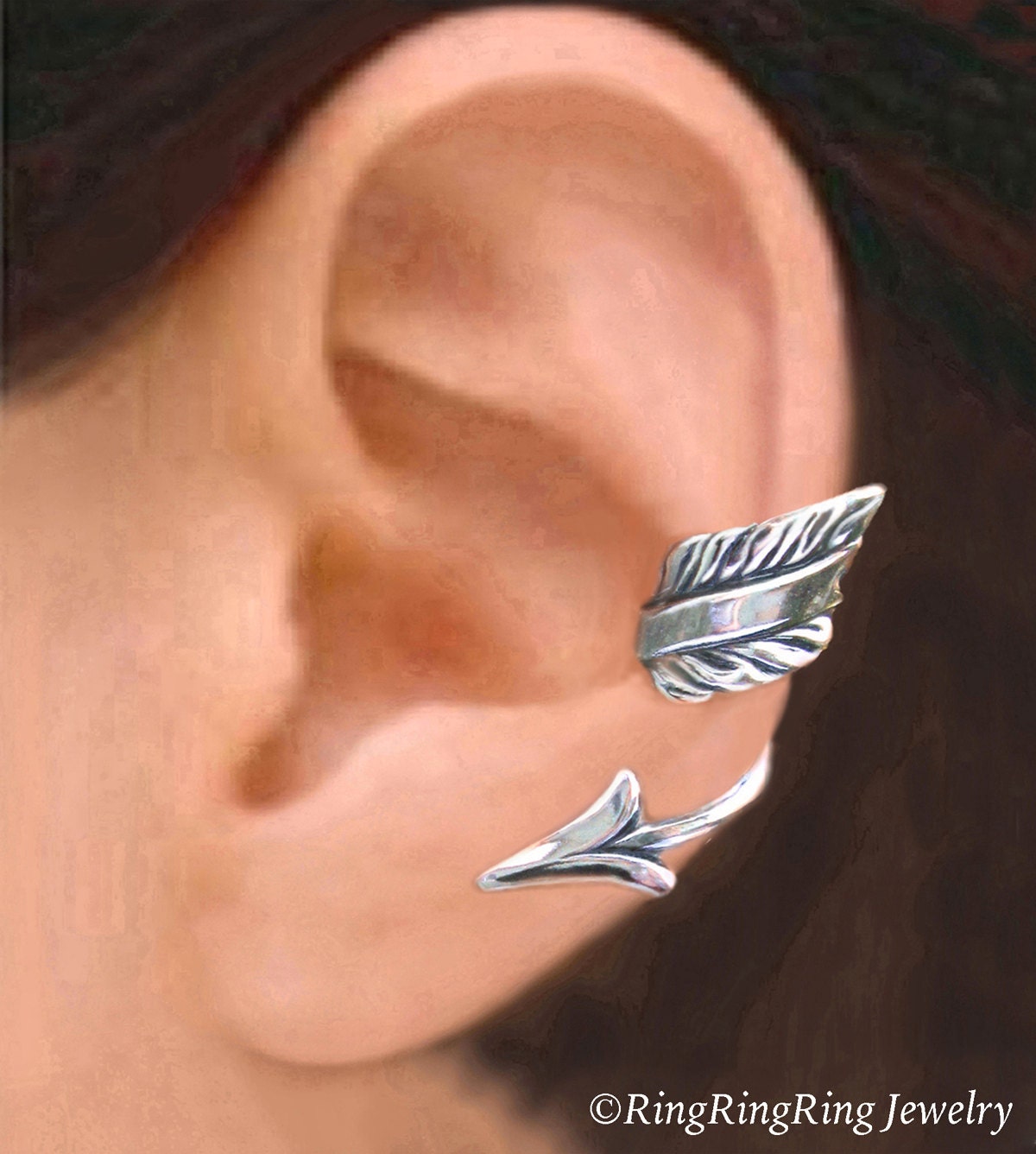 Arrow ear cuff Sterling Silver earrings Arrow jewelry Non