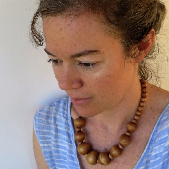 Wood Bead Necklace Wooden Bead Necklace Wooden Necklace