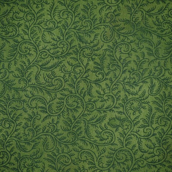Fat Quarter Dark Green Paisley Print Quilting Cotton Fabric