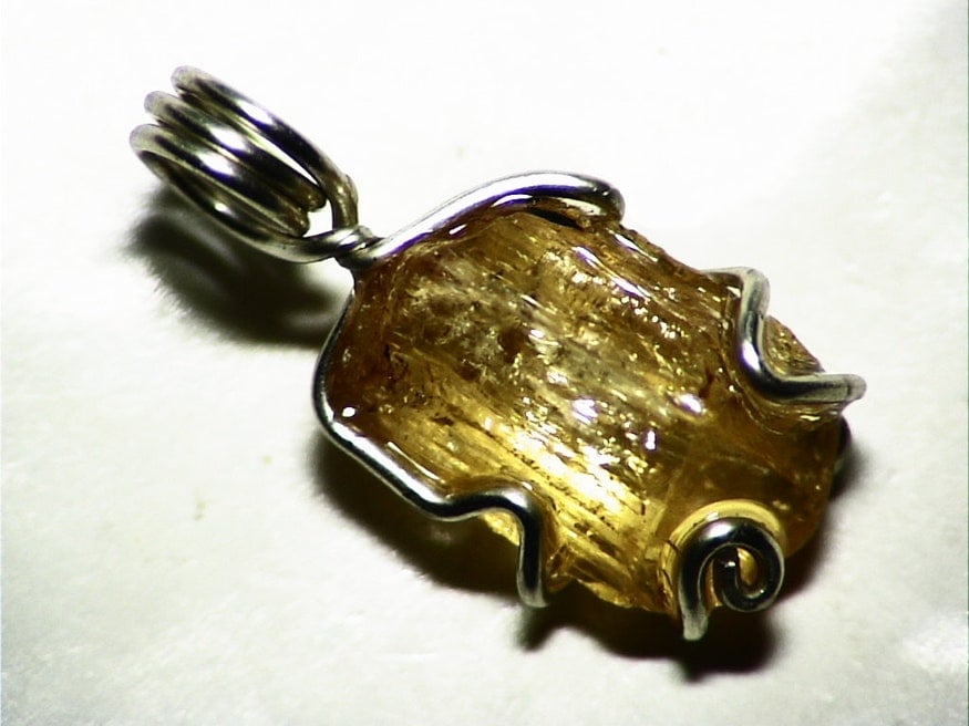 Golden Yellow Imperial Topaz Crystal Pendant