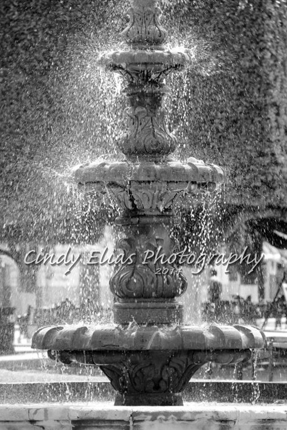 Water Fountain Water Fountain Print Black & White Print