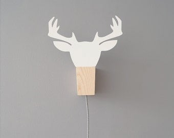 Dipped wood wall lamp PUK minimalist lamp with Textile Cable