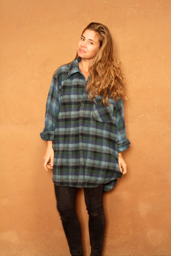 color block flannel womens