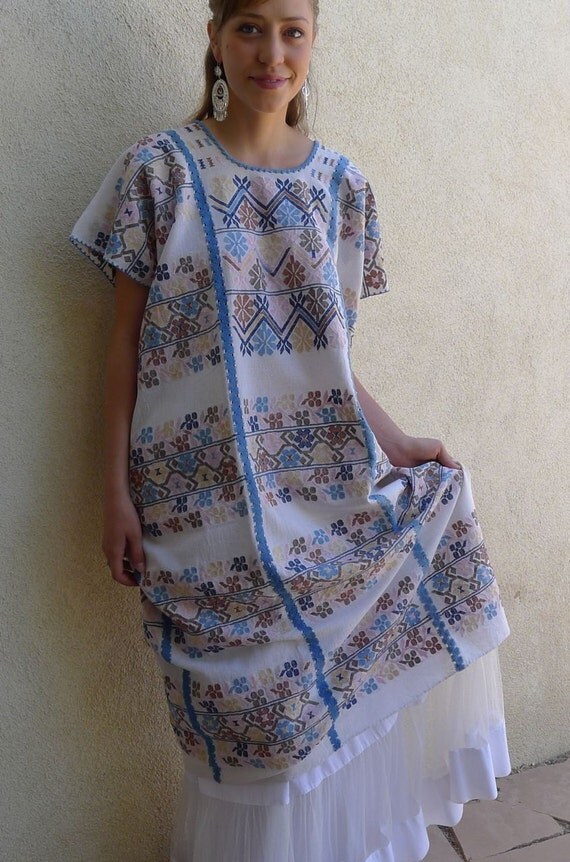 Collectors Mexican long huipil dress wedding by LivingTextiles