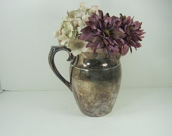 Vintage SILVERPLATE Water PITCHER Tarnish Patina WEDDiNG Vase