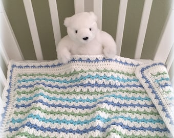 Crochet Baby Blanket Pattern - Baby Blanket Pattern - EASY CROCHET pattern - Del Mar Baby Blanket - Crochet Patterns by Deborah O'Leary