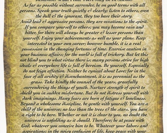 Items similar to Child of the Universe Desiderata Poem by Max Ehrmann ...