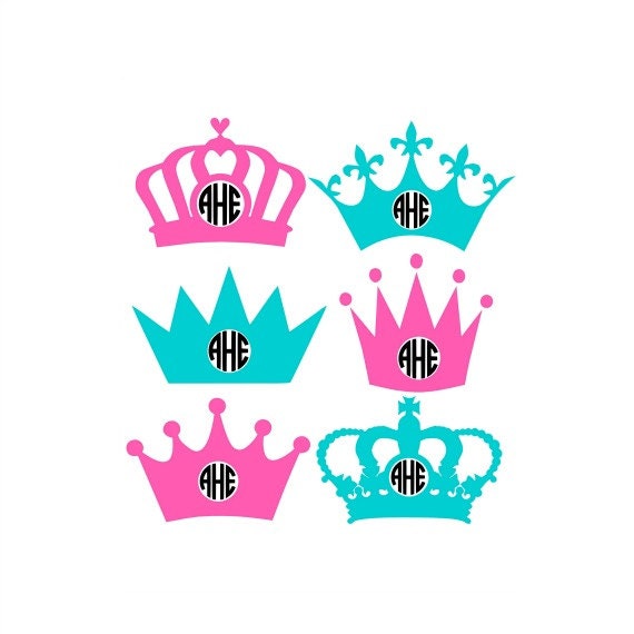Download Crown Monogram Svg Princess Crown Svg Circle Monogram Svg